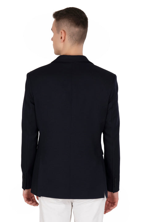 Black Single Breasted Knitted Blazer