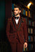Reddish Brown Seqins And Cutdana Embroidered Italian Tuxedo Suit