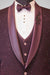 Wine Cutdana Embroidered Italian Tuxedo Suit