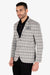 Black And Grey Single Breasted Check Print Knitted Blazer