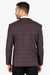 Wine Single Breasted Checked Knitted Blazer