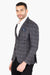 Grey and Black Single Breasted Checked Knitted Blazer