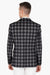 Black and Grey Single Breasted Check Print Knitted Blazer