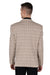 Beige Single Breasted Check Print Knitted Blazer