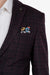 Black and Wine Single Breasted Check Print Knitted Blazer
